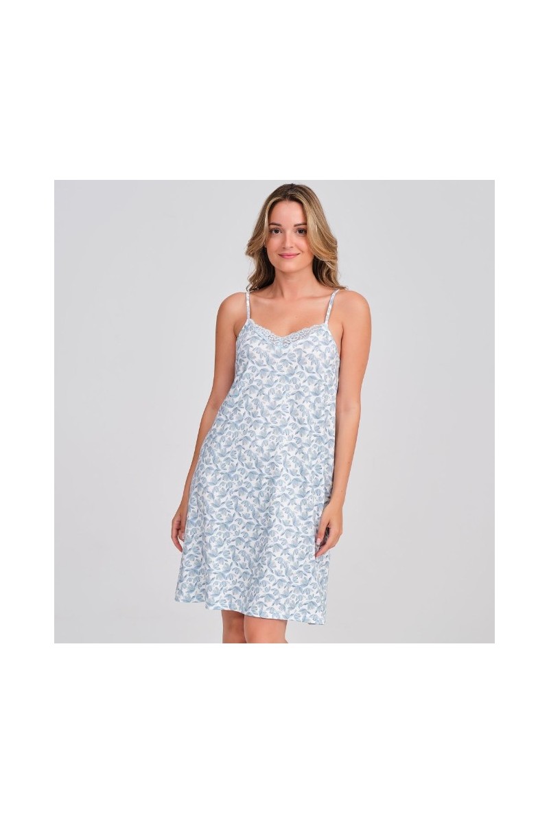 DA26S435 DON ALGODON CAMISON MUJER FLORAL ENCAJE