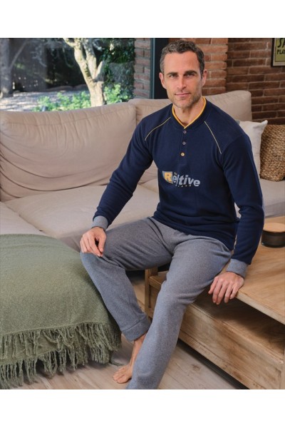 255607 MUSLHER PIJAMA HOMBRE PUNTO MILANO RELTIVE