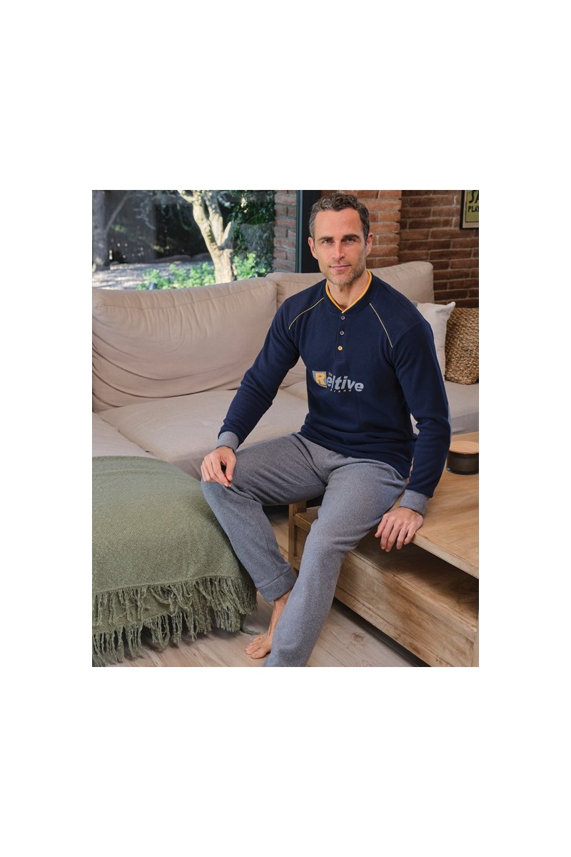 255607 MUSLHER PIJAMA HOMBRE PUNTO MILANO RELTIVE