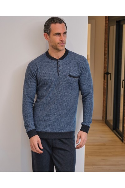 255608 MUSLHER PIJAMA HOMBRE PUNTO MILANO ESPIGA