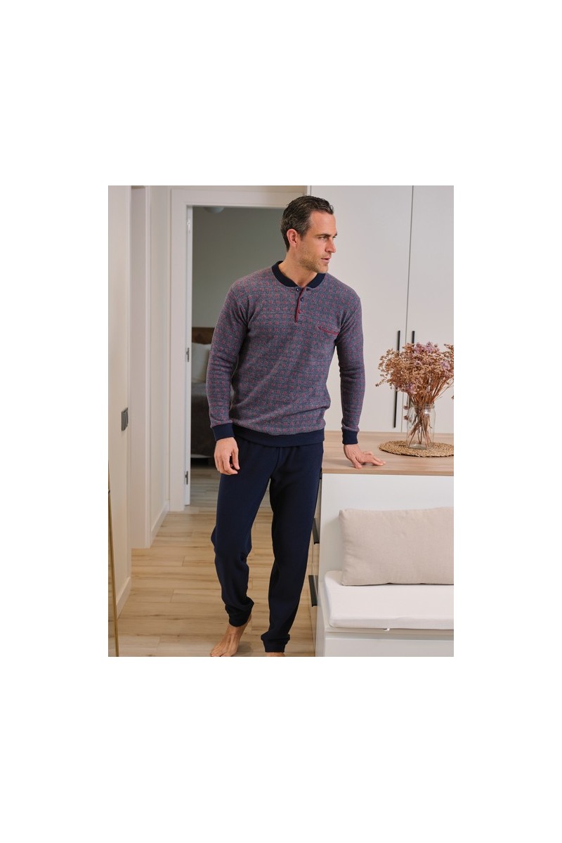 255603 MUSLHER PIJAMA HOMBRE PUNTO MILANO CUADRITOS RAYADOS 255603 MUSLHER PIJAMA HOMBRE PUNTO MILANO CUADRITOS RAYADOS