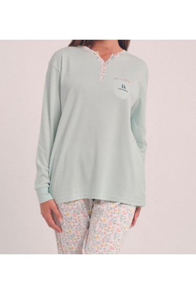DA25W401 DON ALGODON PIJAMA MUJER LOGO FLORAL