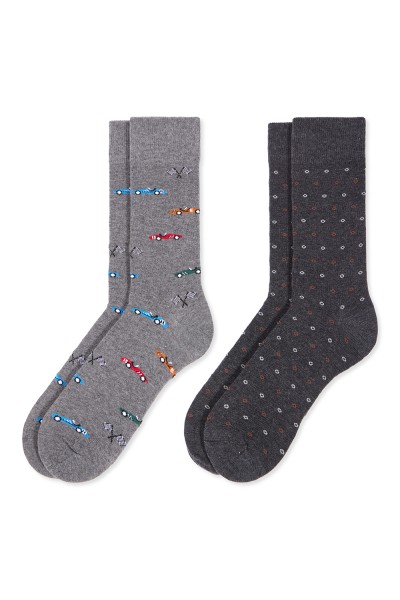 0214007 SOXLAND PACK-2 CALCETIN HOMBRE COCHES CIRCULOS