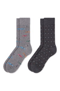 0214007 SOXLAND PACK-2 CALCETIN HOMBRE COCHES CIRCULOS