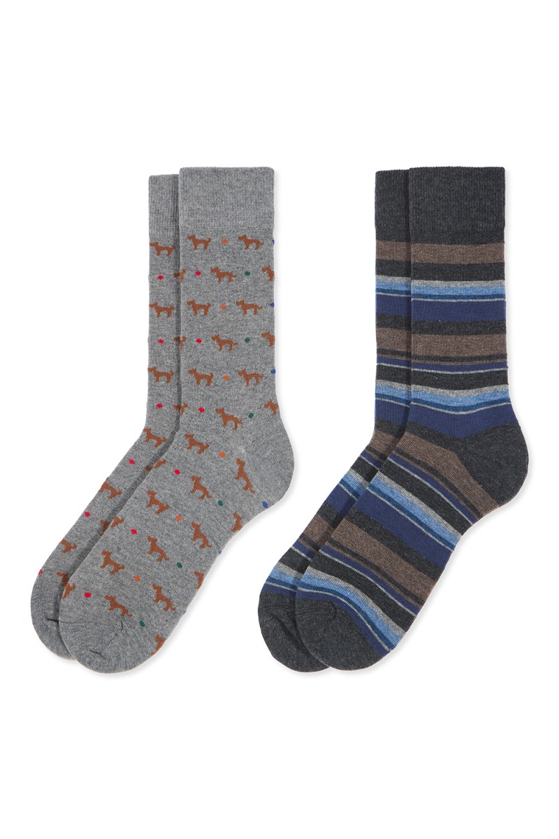 0214006 SOXLAND PACK-2 CALCETIN HOMBRE PERRITOS RAYAS 0214006 SOXLAND PACK-2 CALCETIN HOMBRE PERRITOS RAYAS
