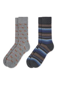 0214006 SOXLAND PACK-2 CALCETIN HOMBRE PERRITOS RAYAS