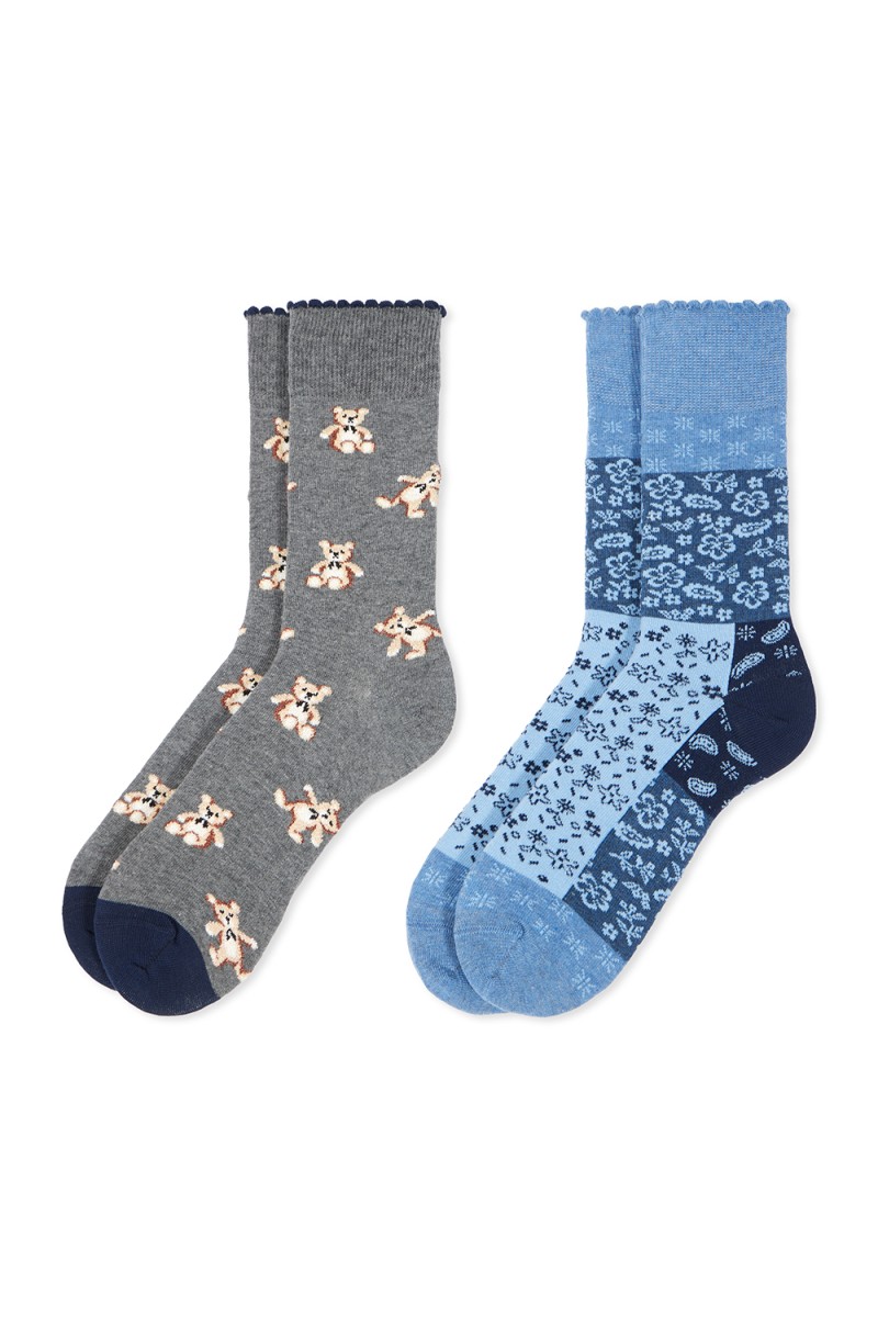 0214022 SOXLAND PACK-2 CALCETIN MUJER OSITOS FLORES