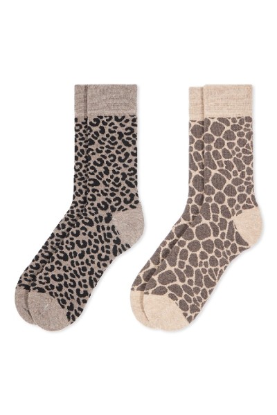 0214024 SOXLAND PACK-2 CALCETIN MUJER ANIMAL PRINT