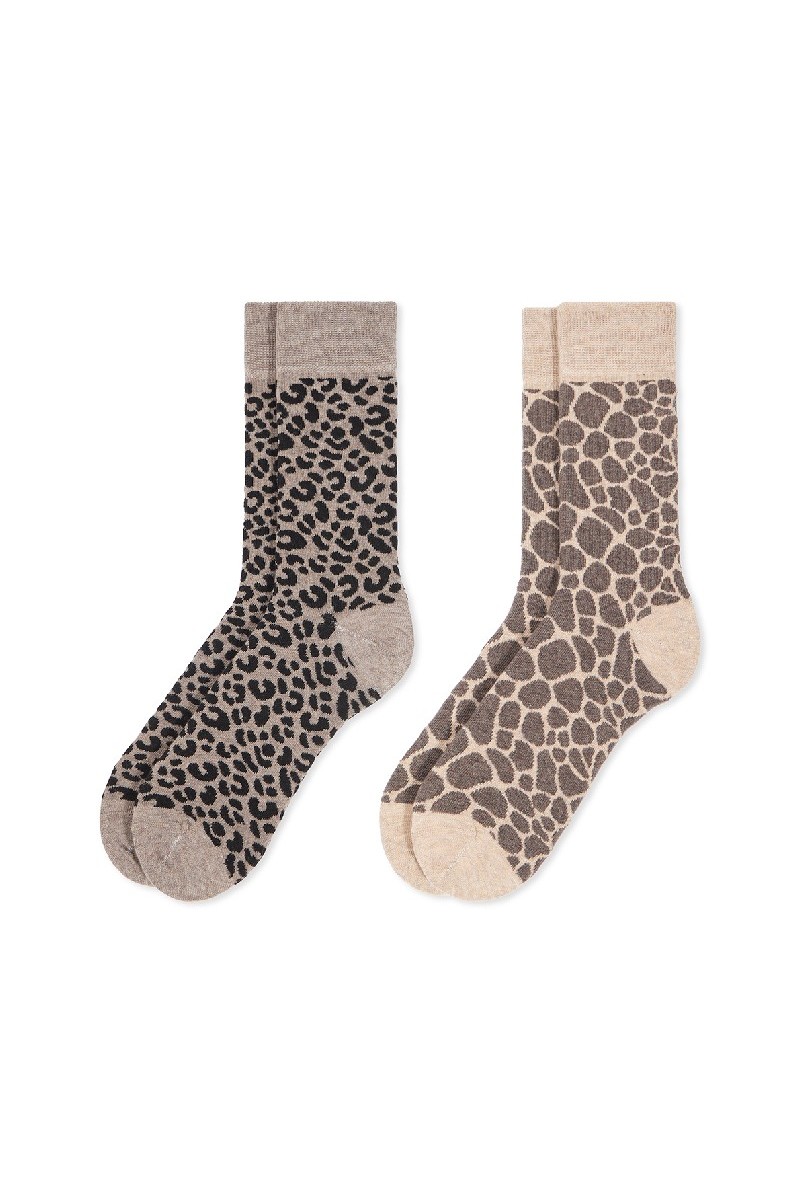 0214024 SOXLAND PACK-2 CALCETIN MUJER ANIMAL PRINT