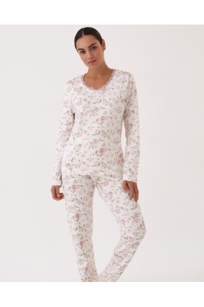 N20082 PROMISE PIJAMA MUJER FLORAL ENCAJE