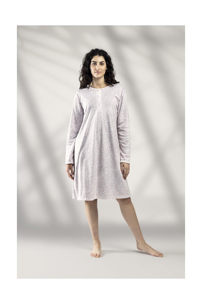 6567 LIN M-2XL CAMISON MANGA LARGA FLORECITAS