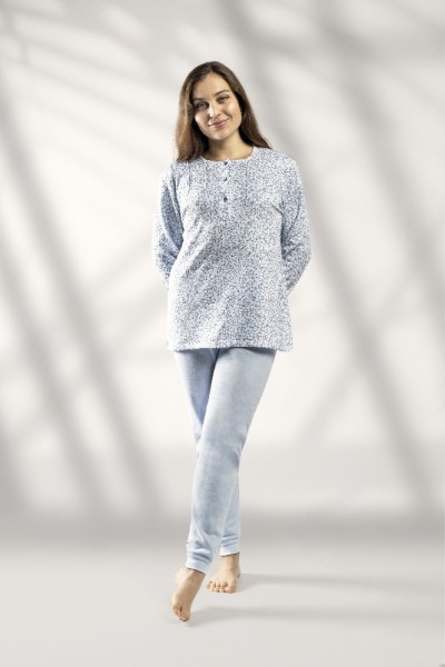6587 LIN M-2XL PIJAMA MUJER FLORECITAS
