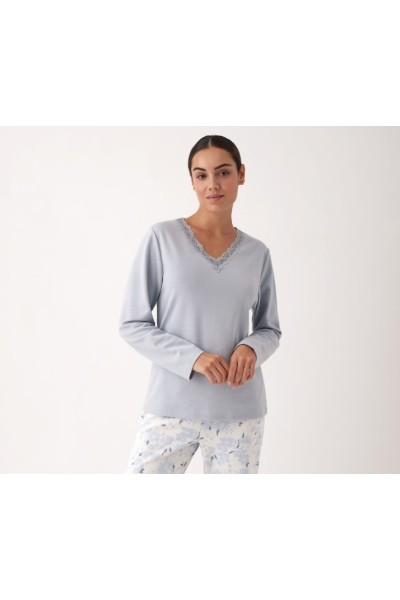 N20023 PROMISE PIJAMA MUJER 3 PIEZAS FLORAL ENCAJE