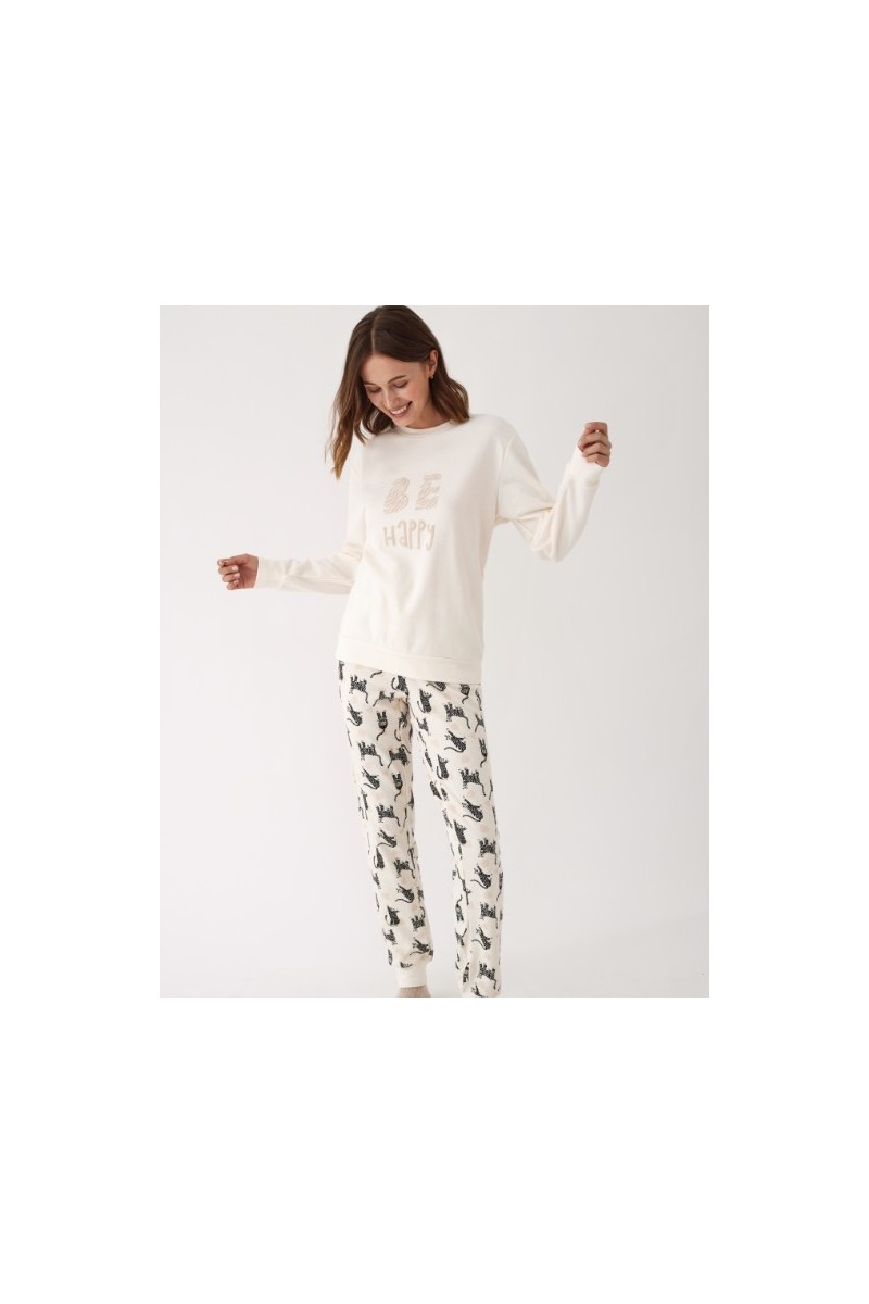 N20053 PROMISE PIJAMA MUJER 3 PIEZAS BE HAPPY