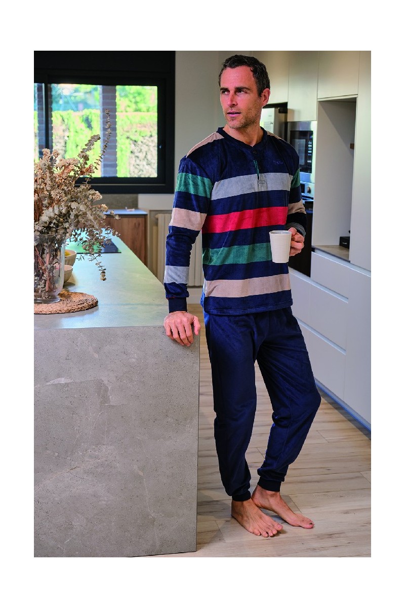 255615 MUSLHER PIJAMA HOMBRE SPANDEX RAYAS