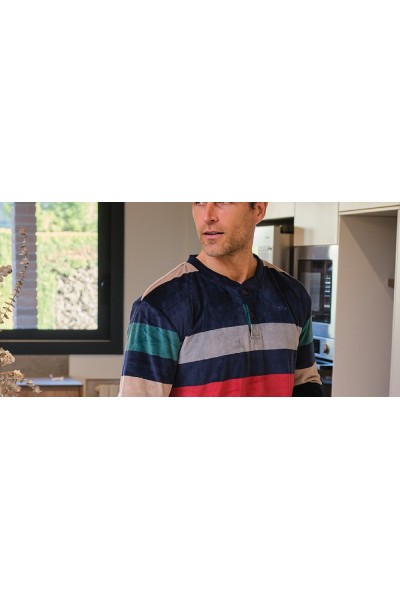 255615 MUSLHER PIJAMA HOMBRE SPANDEX RAYAS