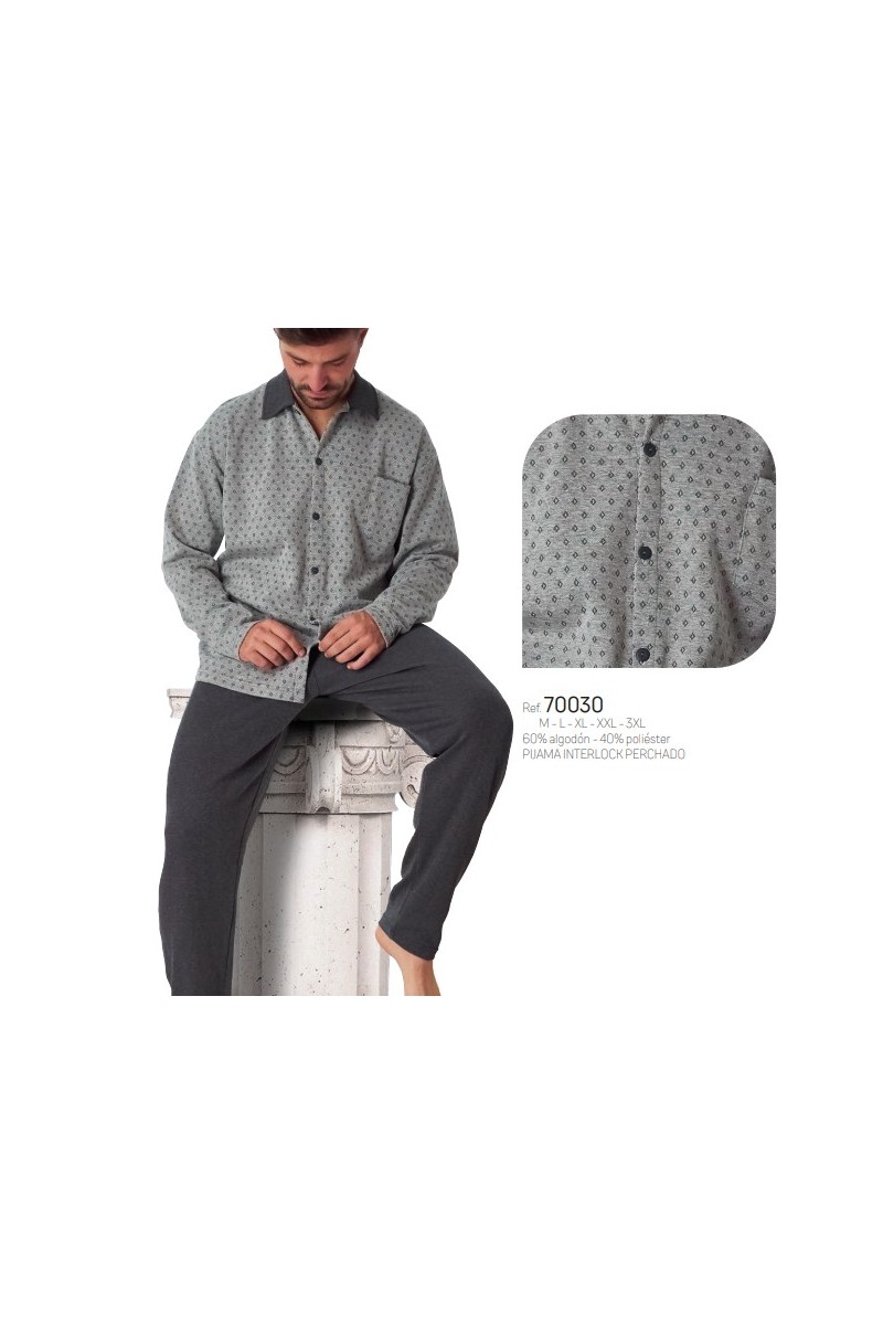 70030 DORMEN 4XL-5XL PIJAMA HOMBRE ABIERTO ROMBITOS 70030 DORMEN 4XL-5XL PIJAMA HOMBRE ABIERTO ROMBITOS
