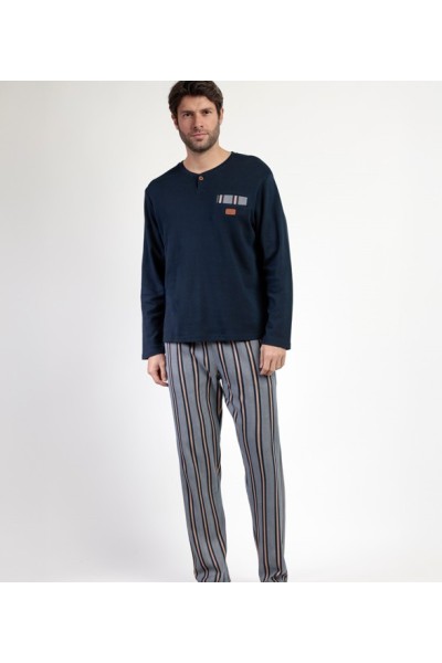 63180 ANTONIO MIRO PIJAMA HOMBRE RAYAS ESPIGAS