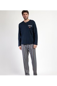 63180 ANTONIO MIRO PIJAMA HOMBRE RAYAS ESPIGAS