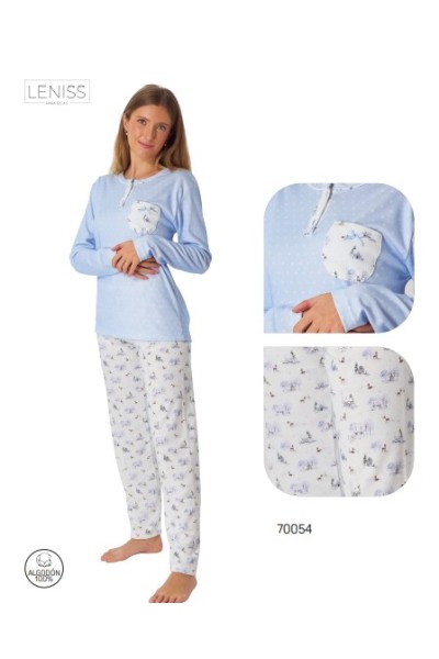 70054 LENISS M-3XL PIJAMA MUJER MOTIVOS INVIERNO