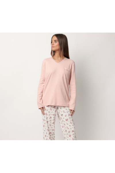 63599 ADMAS PIJAMA MUJER FLORAL ENCAJE