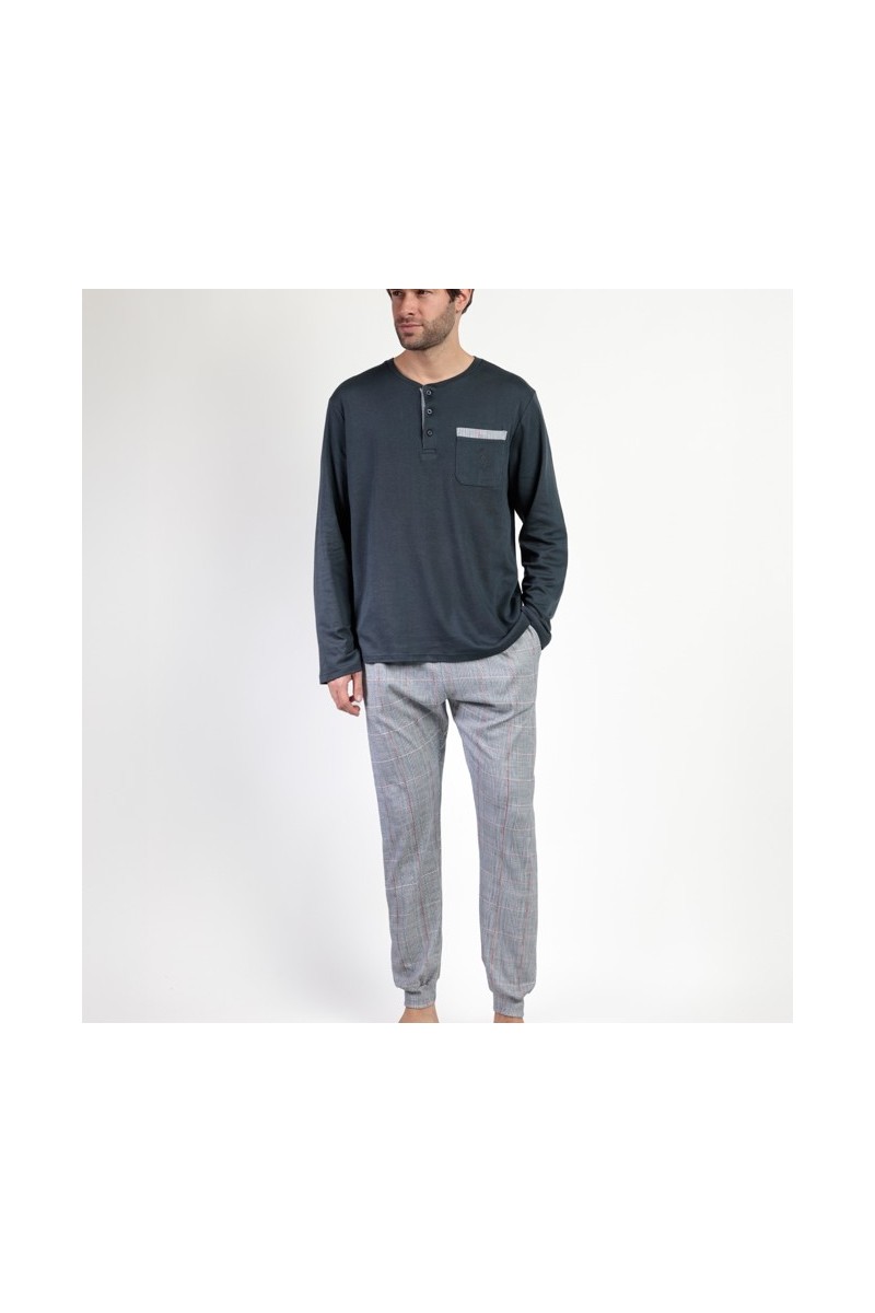 63755 ADMAS PIJAMA HOMBRE CUADRO GALES