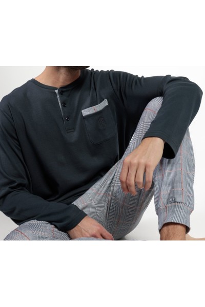63755 ADMAS PIJAMA HOMBRE CUADRO GALES