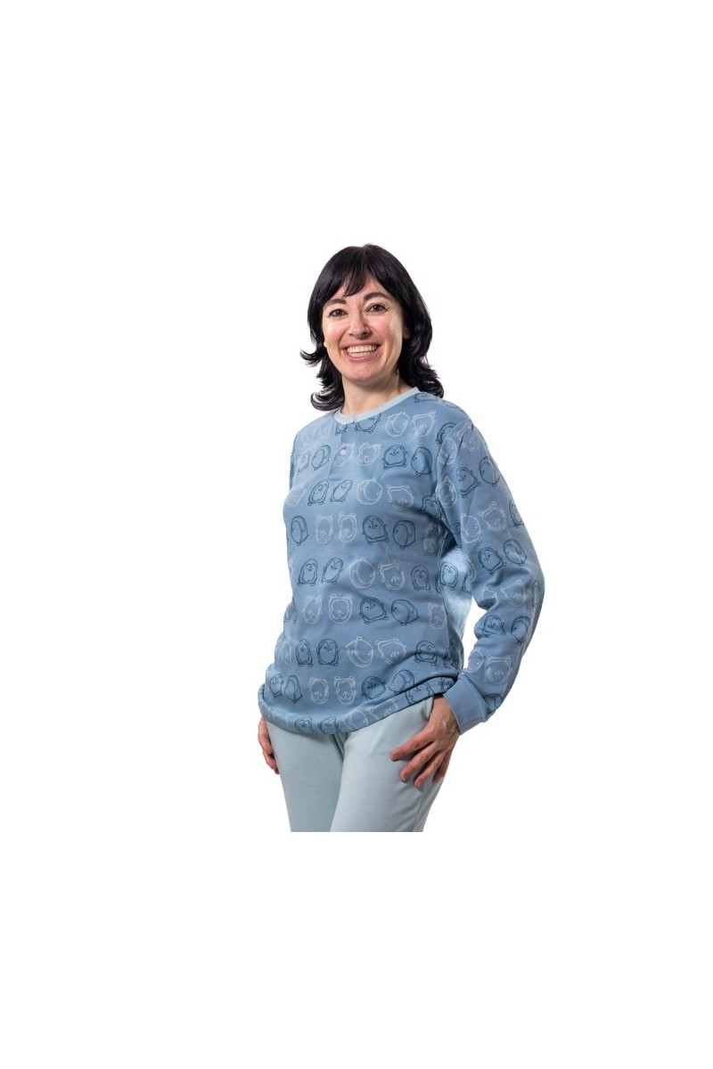 KN-25521TE IV25 KNT 3XL-4XL PIJAMA MUJER LECHUZAS