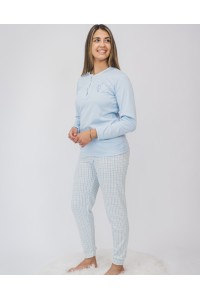 5101 ENTREDOS 3XL-4XL PIJAMA MUJER LUNA CUADROS