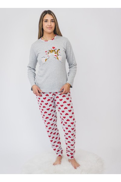 5099 ENTREDOS PIJAMA MUJER TIGRE CORAZONES