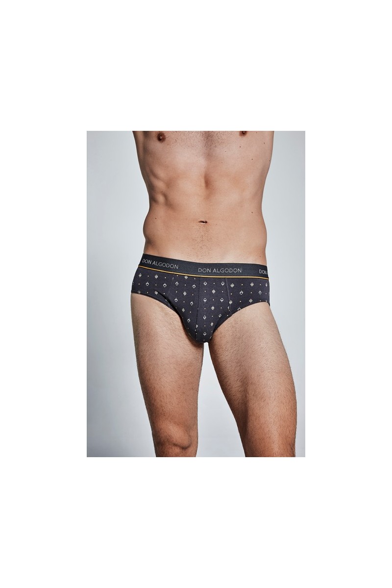 PS719 DON ALGODON PACK-2 SLIP HOMBRE FANTASIA GOMA VISTA