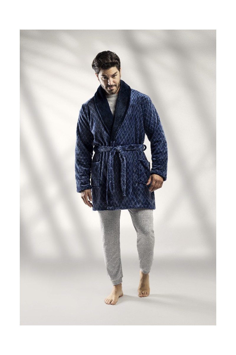 1012-C LIN M-2XL BATA HOMBRE CORALINA CUADROS ROMBOS