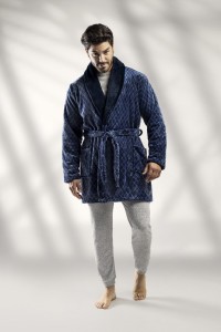 1012-C LIN M-2XL BATA HOMBRE CORALINA CUADROS ROMBOS