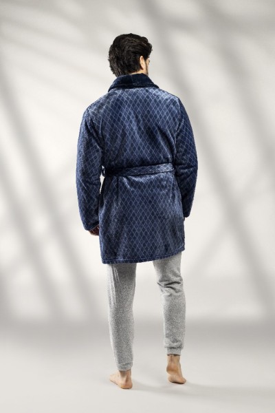 1012-C LIN M-2XL BATA HOMBRE CORALINA CUADROS ROMBOS