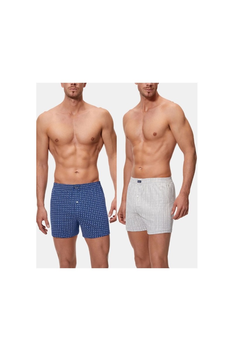 A0100 ABANDERADO PACK-2 BOXER HOMBRE ABIERTO ALGODON ESTAMPADO