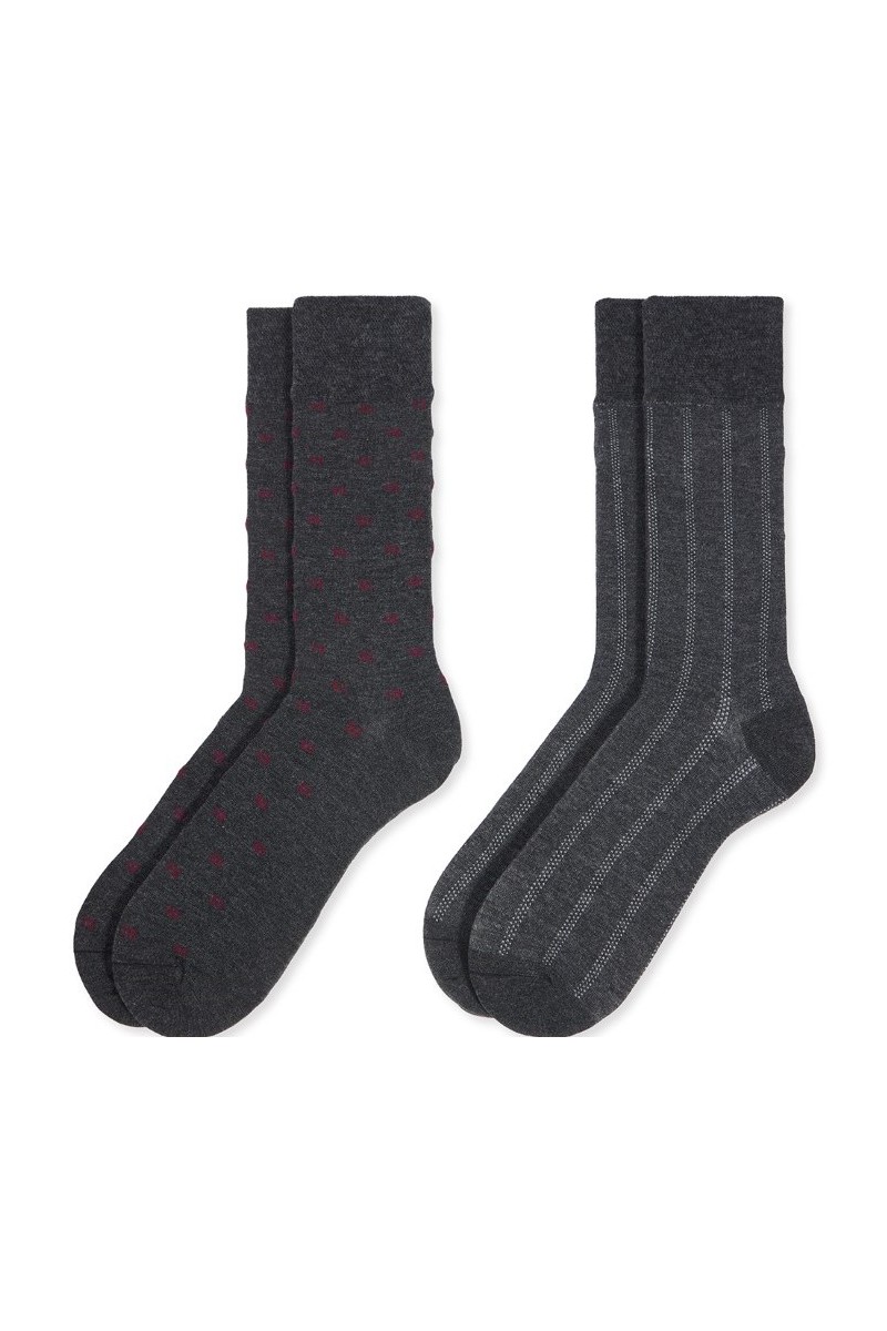 0214010 SOXLAND PACK-2 CALCETIN HOMBRE RAYAS GEOMETRICOS