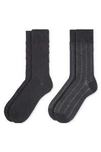 0214010 SOXLAND PACK-2 CALCETIN HOMBRE RAYAS GEOMETRICOS