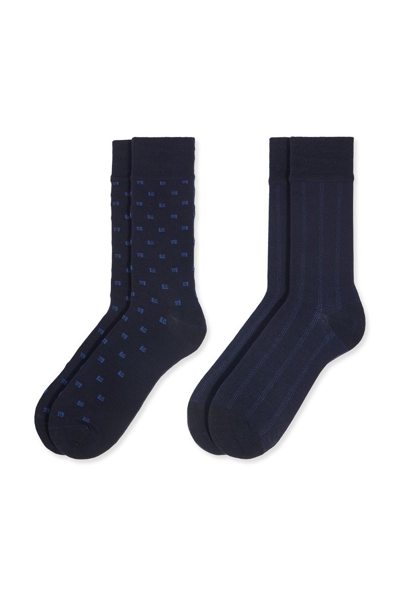 0214010 SOXLAND PACK-2 CALCETIN HOMBRE RAYAS GEOMETRICOS