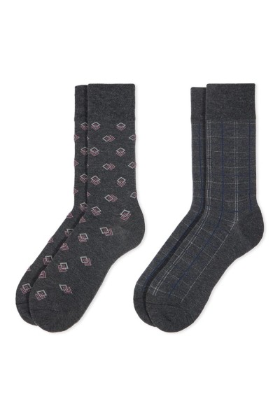0214009 SOXLAND PACK-2 CALCETIN HOMBRE CUADROS ROMBOS