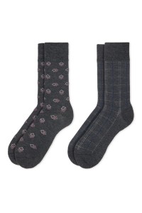 0214009 SOXLAND PACK-2 CALCETIN HOMBRE CUADROS ROMBOS