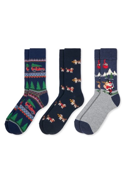 0314262 SOXLAND CAJA METAL MUSICAL NAVIDAD 3 PARES CALCETIN HOMBRE