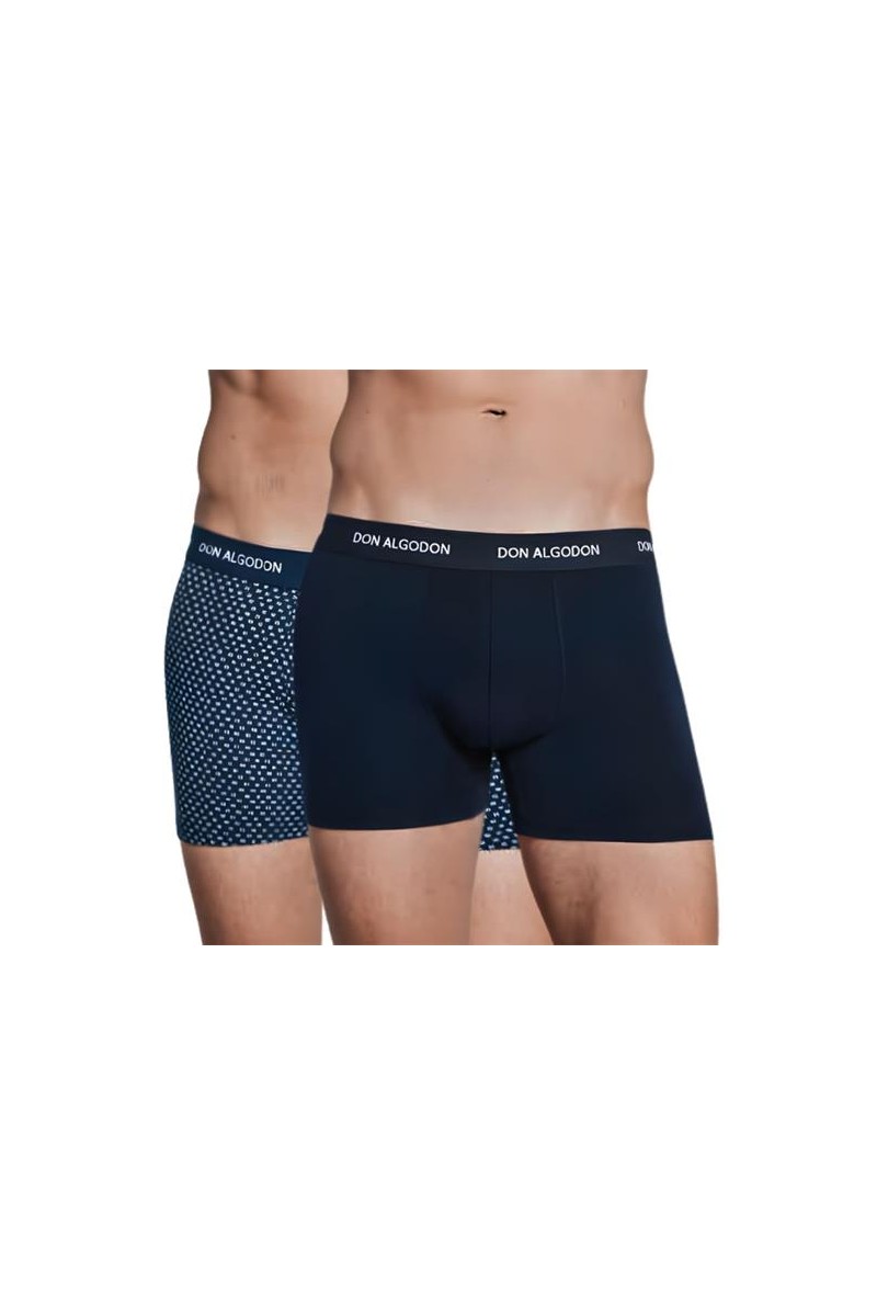 PB717 DON ALGODON PACK-2 BOXER HOMBRE FANTASIA GOMA VISTA