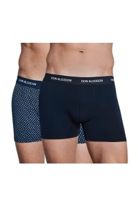 PB717 DON ALGODON PACK-2 BOXER HOMBRE FANTASIA GOMA VISTA