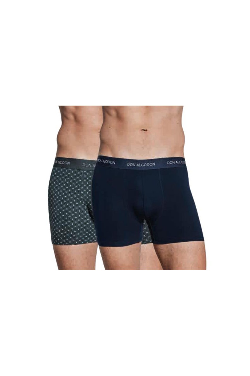 PB721 DON ALGODON PACK-2 BOXER HOMBRE FANTASIA GOMA VISTA