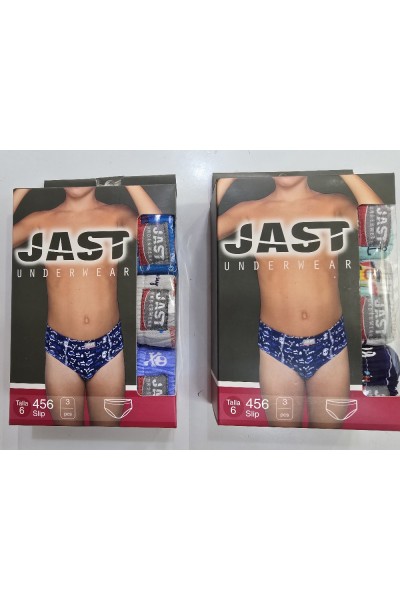 456 JAST PACK-3 SLIP NIÑO ALGODON