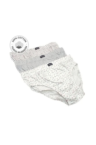 2410 ASMAN PACK-3 SLIP HOMBRE ALGODON ESTAMPADO