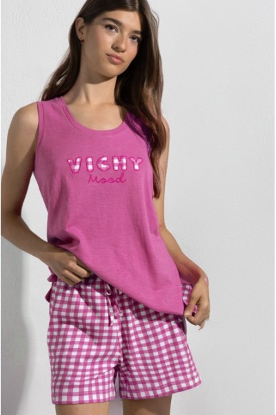 64583 ADMAS PIJAMA MUJER VICHY MOOD