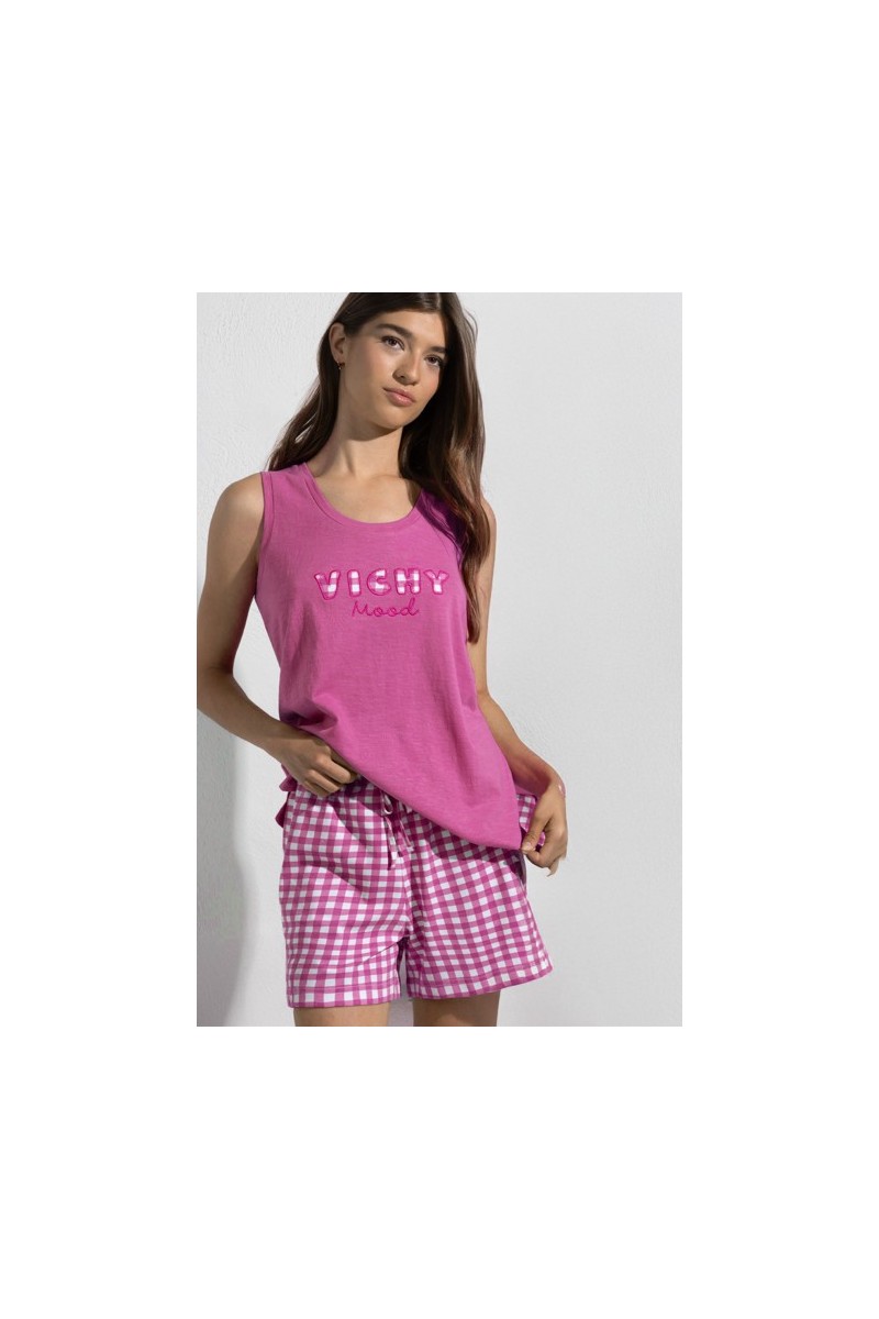 64583 ADMAS PIJAMA MUJER VICHY MOOD