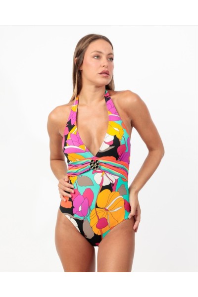 11497 ADMAS BAÑADOR HALTER SUNFLOWERS