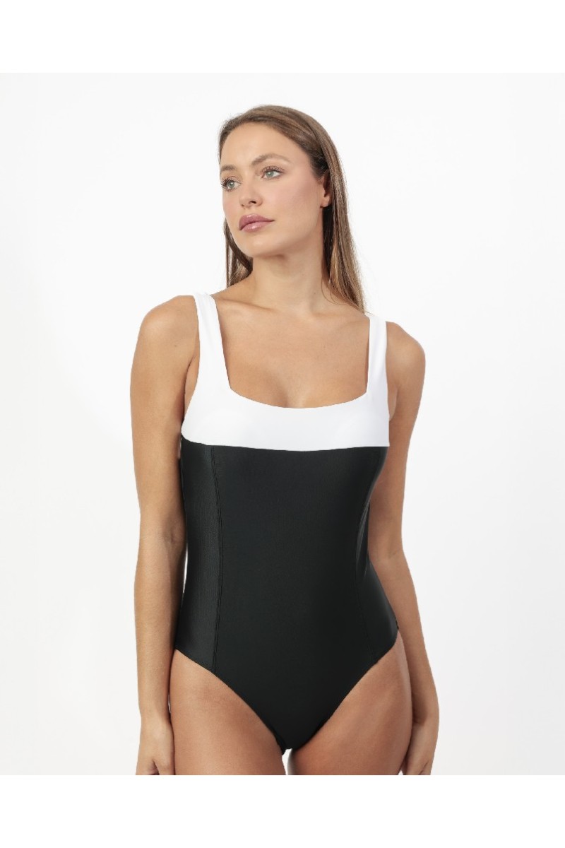 11523 ADMAS BAÑADOR BICOLOR CURVY ESCOTE CUADRADO